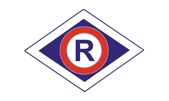 logo ruchu drogowego Policji, literka R