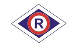 w kole z czerwoną obwódką literka R symbol ruchu drogowego