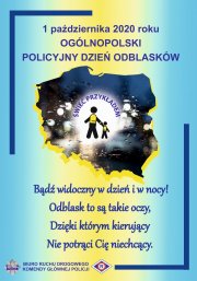 1 października 2020 roku ogólnopolski dzień odblasków plakat promujący akcję