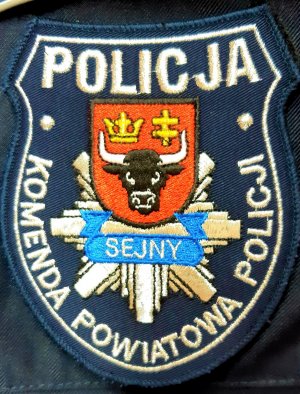 tarcza Komendy Powiatowej Policji w Sejnach