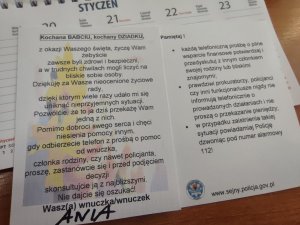 kartka okolicznościowa przygotowana przez sejneńskich policjantów