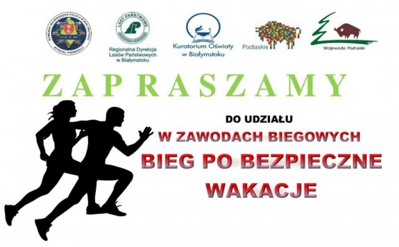 plakat biegu po bezpieczne wakacje